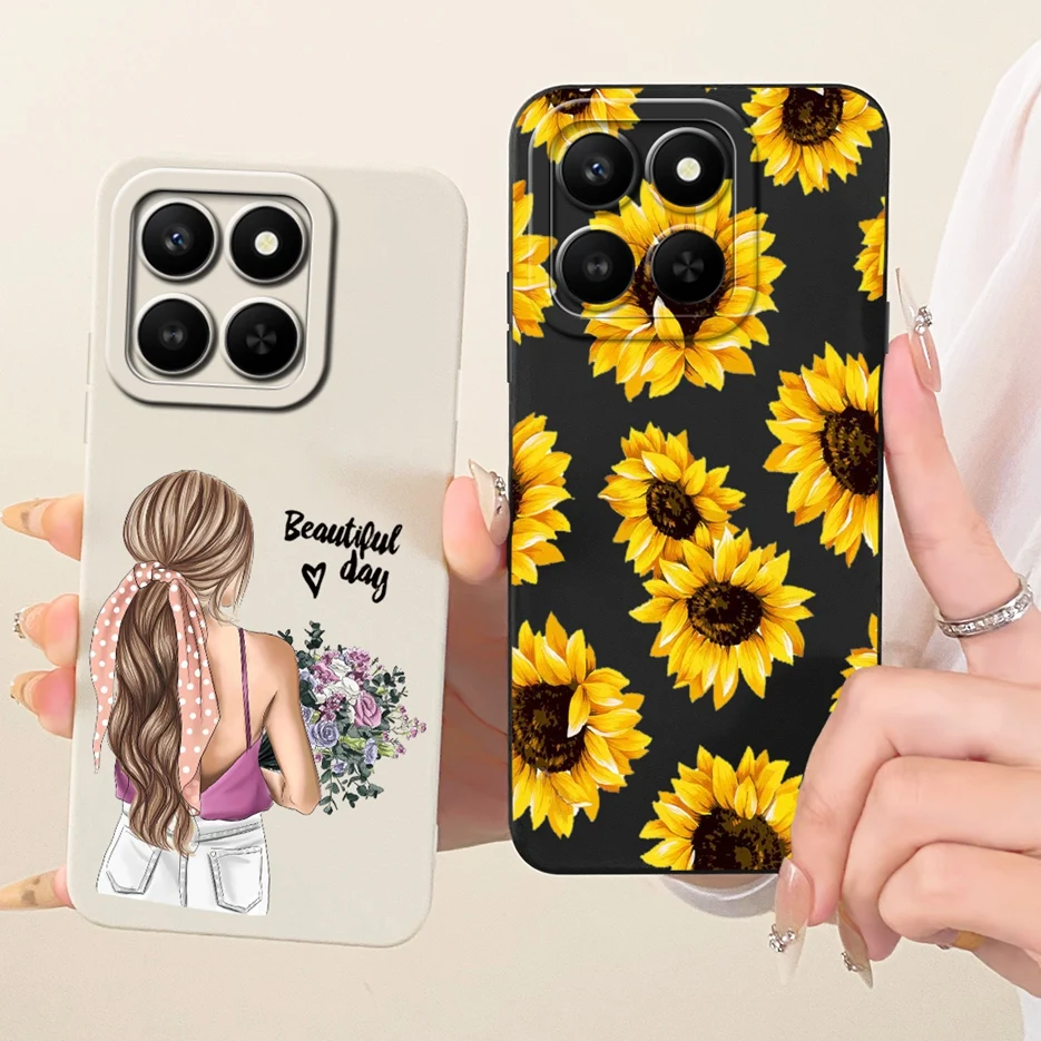 ل الشرف 400 الذكية 5G حالة LGN-NX1 الفاخرة عباد الشمس ريشة رسمت غطاء لينة حافظة هاتف من البولي يوريثان ل الشرف X7d 4G HonorX7d 5G أكياس #2