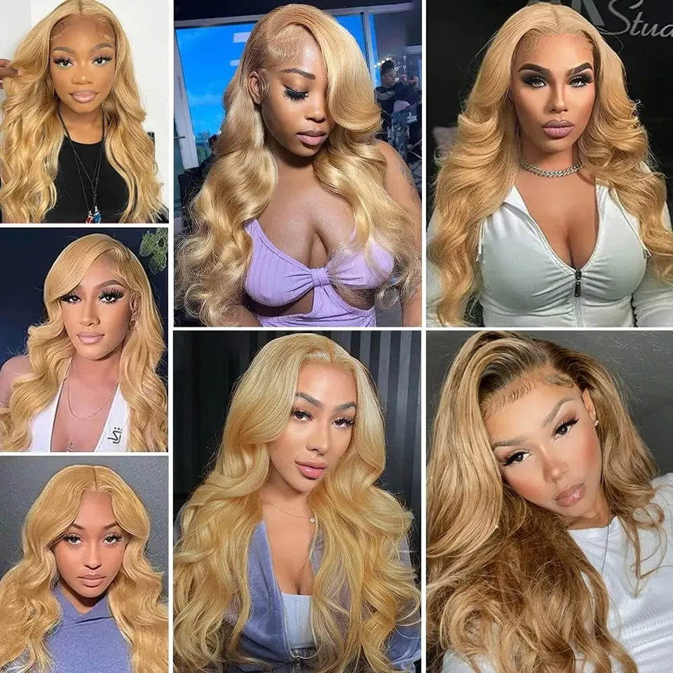 Honey Blonde Lace Front Wig Human Hair Pre Plucked 13x4 Body Wave Lace Front Human Hair Wigs HD 13x6 Lace Frontal Colored Wigs