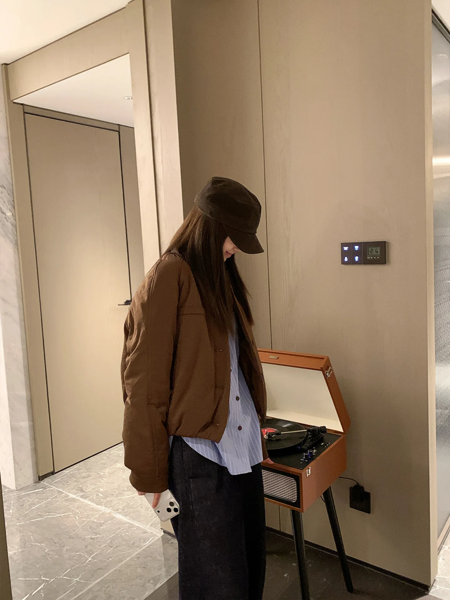 

Warm Simple Stand Collar Jaet MultiMath Little DingBao Cotton Coat Winter Versatile Loose Fit Button down Outerwear