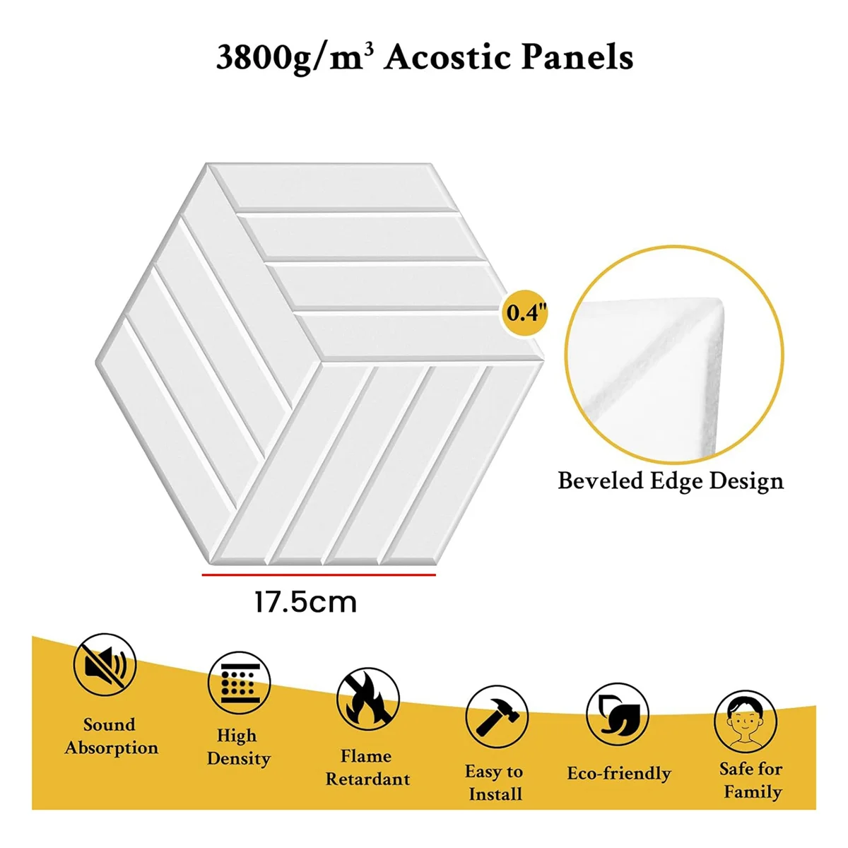 12 Pack Self Adhesive Acoustic Panels Soundproof Wall Panels,Sound Proof Foam Panels for Noise Absorbing White