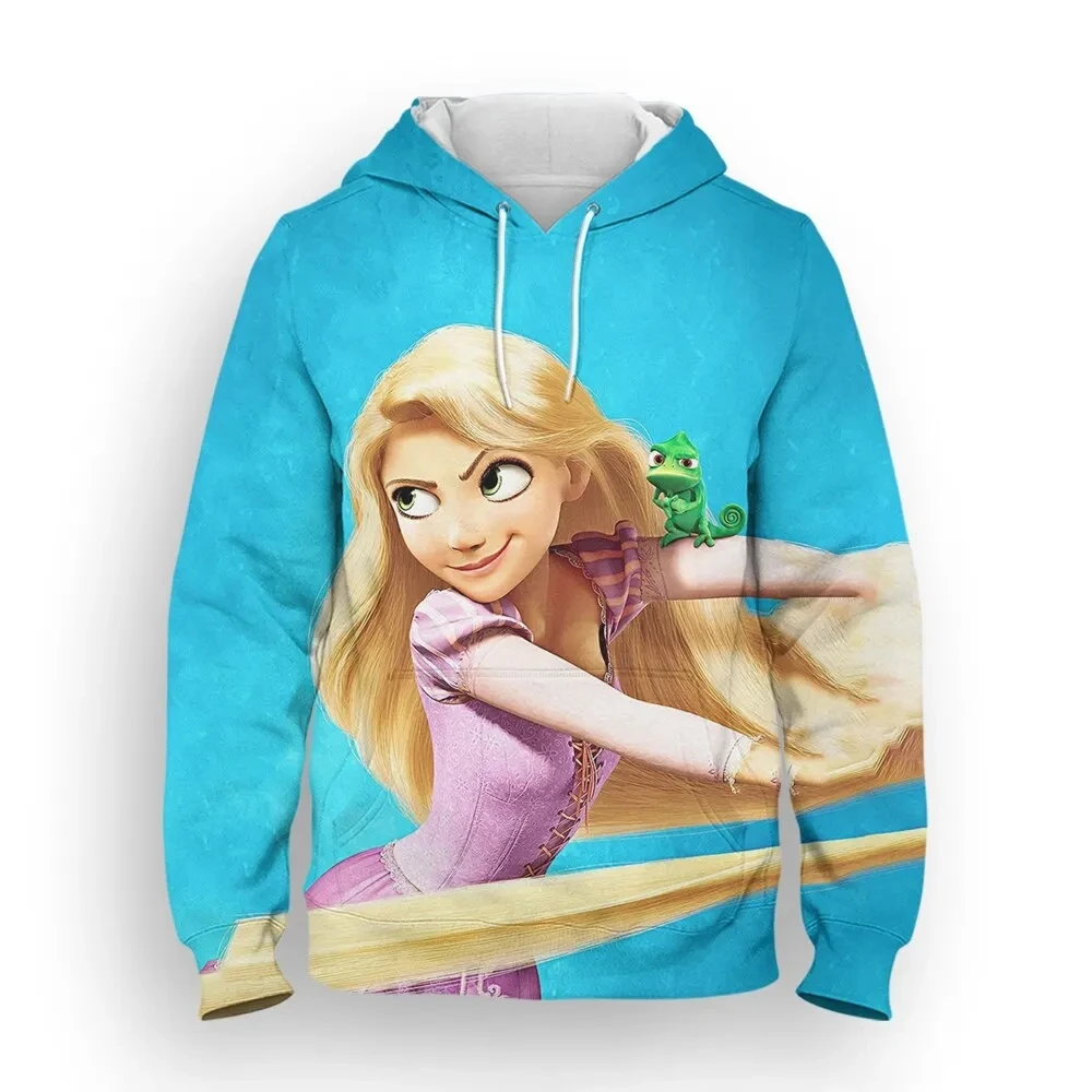 

Disney-Homens e Mulheres Tangled Rapunzel 3D Anime Print Moletons de grandes dimensões, Kids Hoodies, Pullovers, Fatos de treino