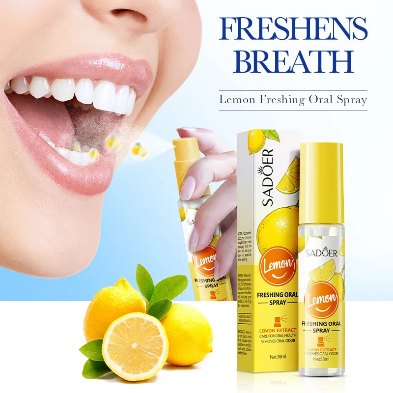 18ML Lemon Oral Fresh Mouth Spray Fresh Breath Eliminate Bad Breath Spray Deodorant Persistent Protable Fragrance No Alcohol