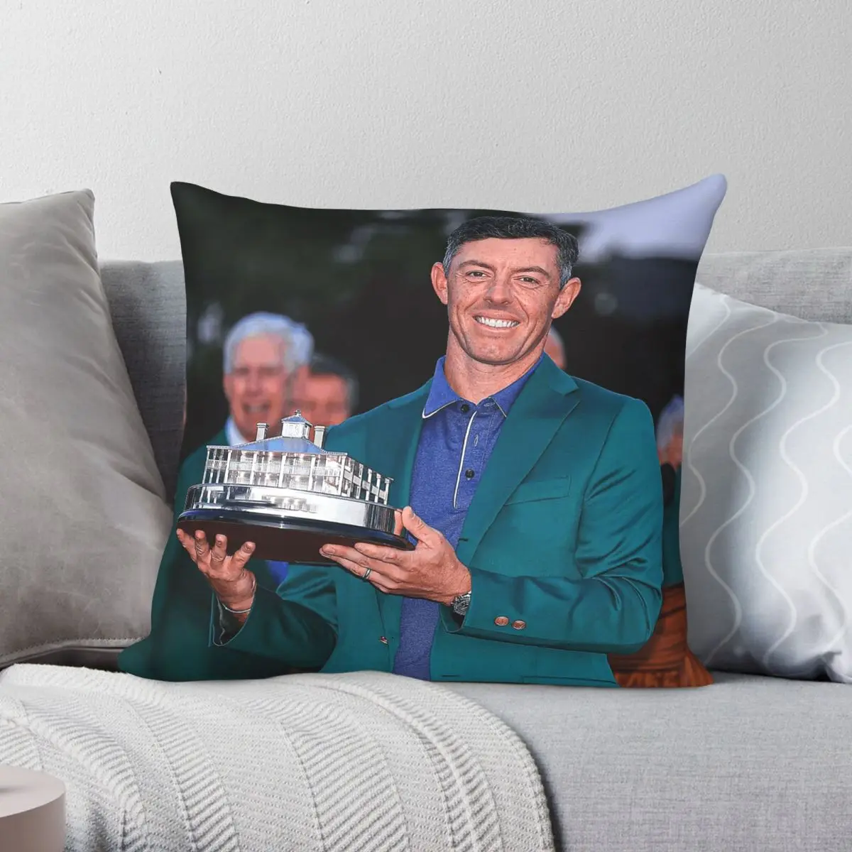 Наволочка для подушки Rory Mcilroy Golfer из полиэстера, льна и бархата с принтом и декоративной молнией, чехол для диванной подушки