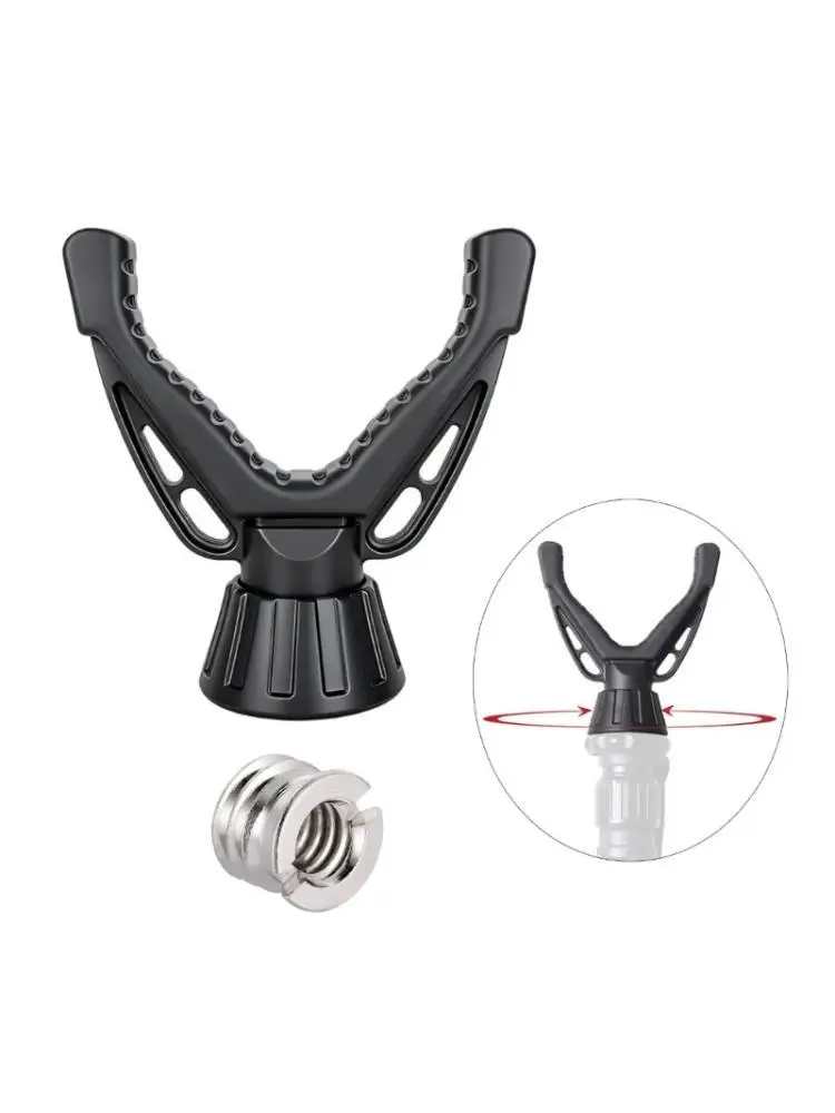 652F Tripod Mount Head Featuring 360 Horizontal Panning Rubber Pad and 3/8 to 1/4 Nut Adapter for Multiple Device