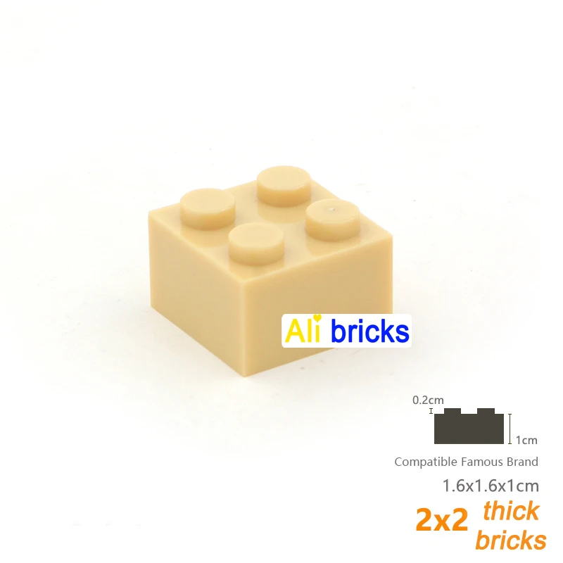 120pcs DIY Building Blocks Thick Figures Bricks 2x2 Dots Educational Creative Size Compatible With 3003 Plastic Toy for Children