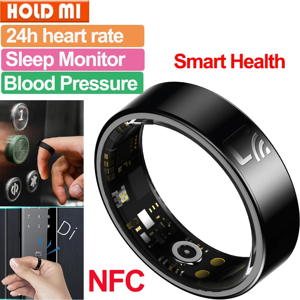 

2025 New Smart Ring NFC Ring Health Fitness Tracker Ceramic Health Ring Sleep Tracking Heart Rate Blood Pressure Men Women Gifts