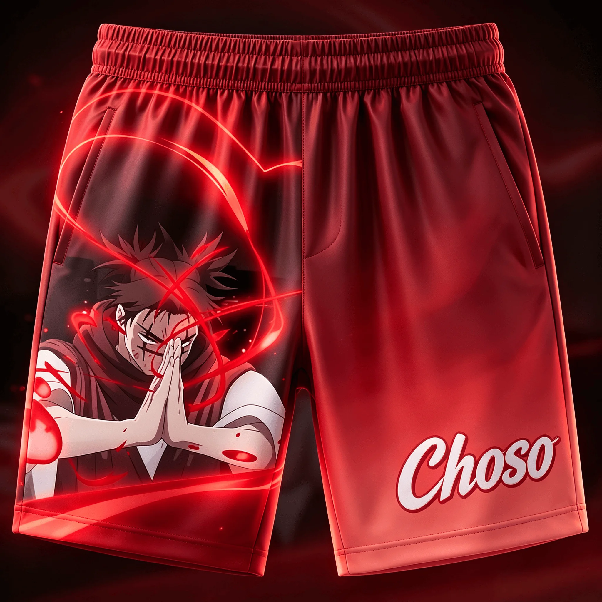 2026 Summer Jujutsu Kaisen Choso Quick Dry Gym Shorts, Men's Unisex Anime Print Running Sports Board Streetwear Casual  Shorts