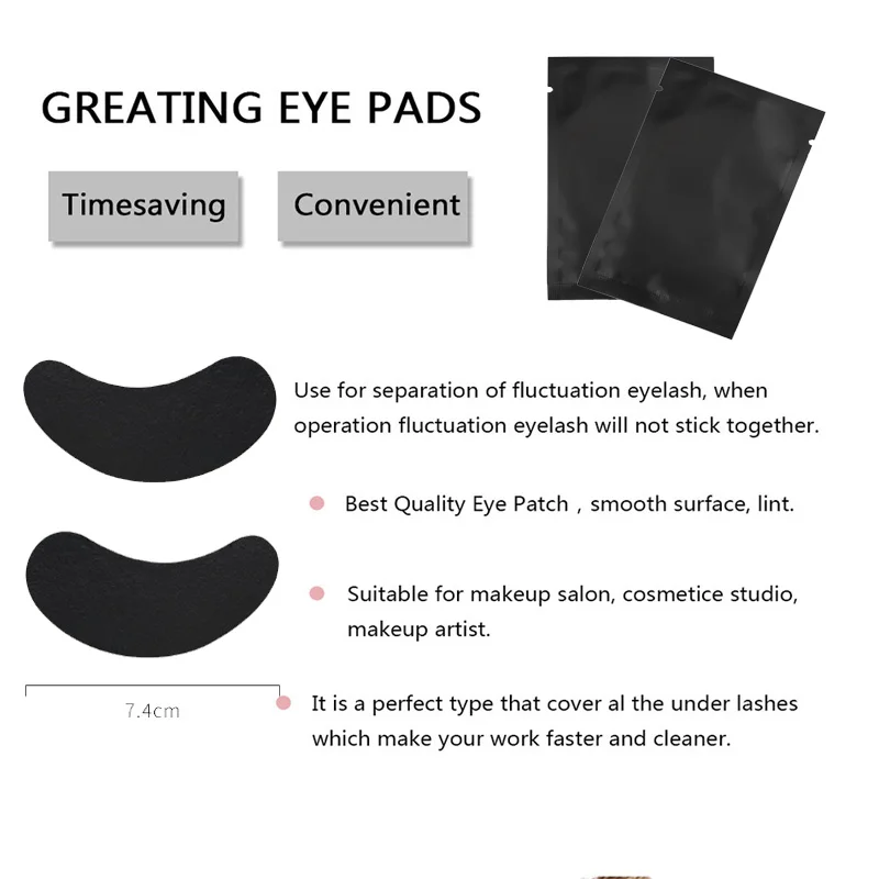 Schwarze Wimpern Pads UV Wimpern Kleber Aushärtung isolieren schwarze Augen Pads Make-up-Tools Wimpern verlängerung Patches liefert