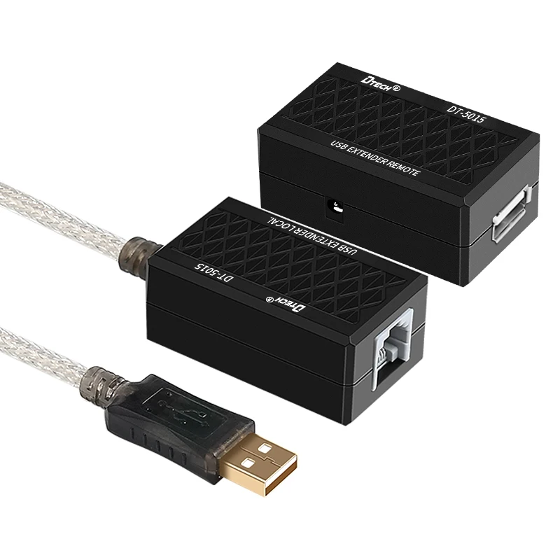 Удлинитель Micro USB 60M через патч-кабель Cat5/5e/6, удлинительный кабель Plug & Play из ПВХ USB 1.1 для камеры, принтера, веб-камеры