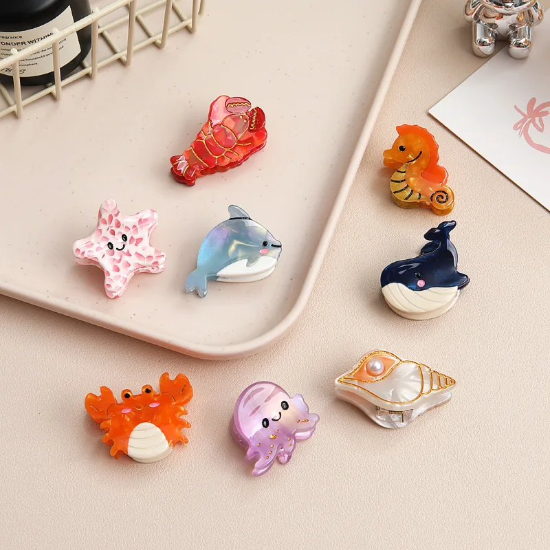 

Fun Ocean Animal Mini Claw Clip Cute Cartoon Small Hair Clip Back Head Sweet Lovely Daily Wear Hair Accessories for Women Girls