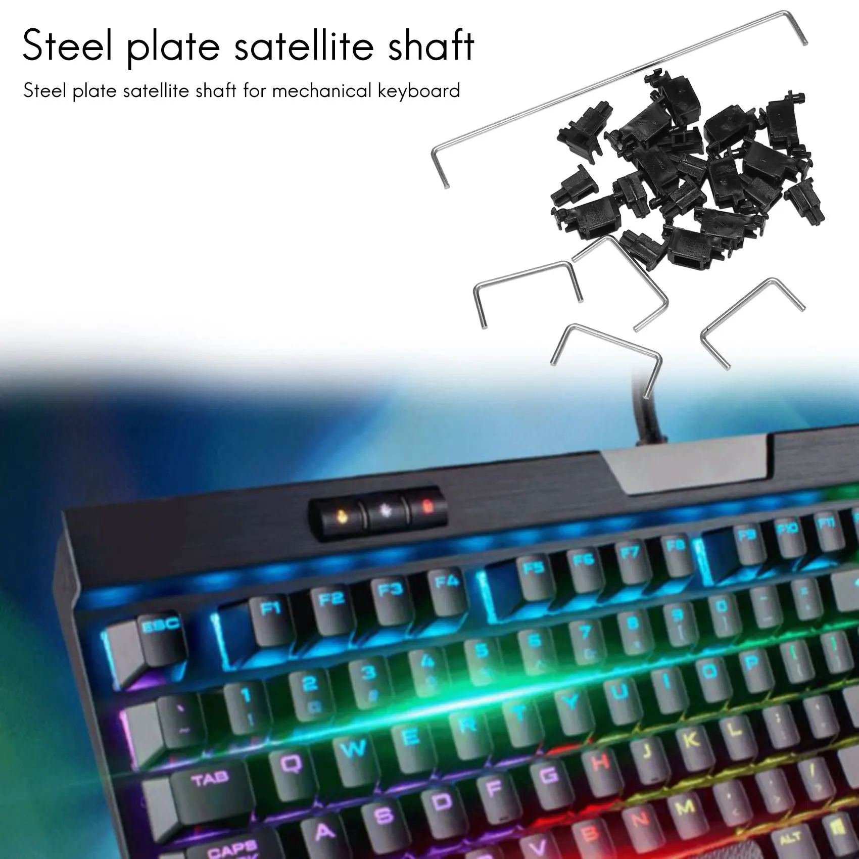 Exquisite-Steel Plate Satellite Shaft For Mechanical Keyboard Cherry MX Axis Switch Black Mounted 6.25U 2U Stabilizers