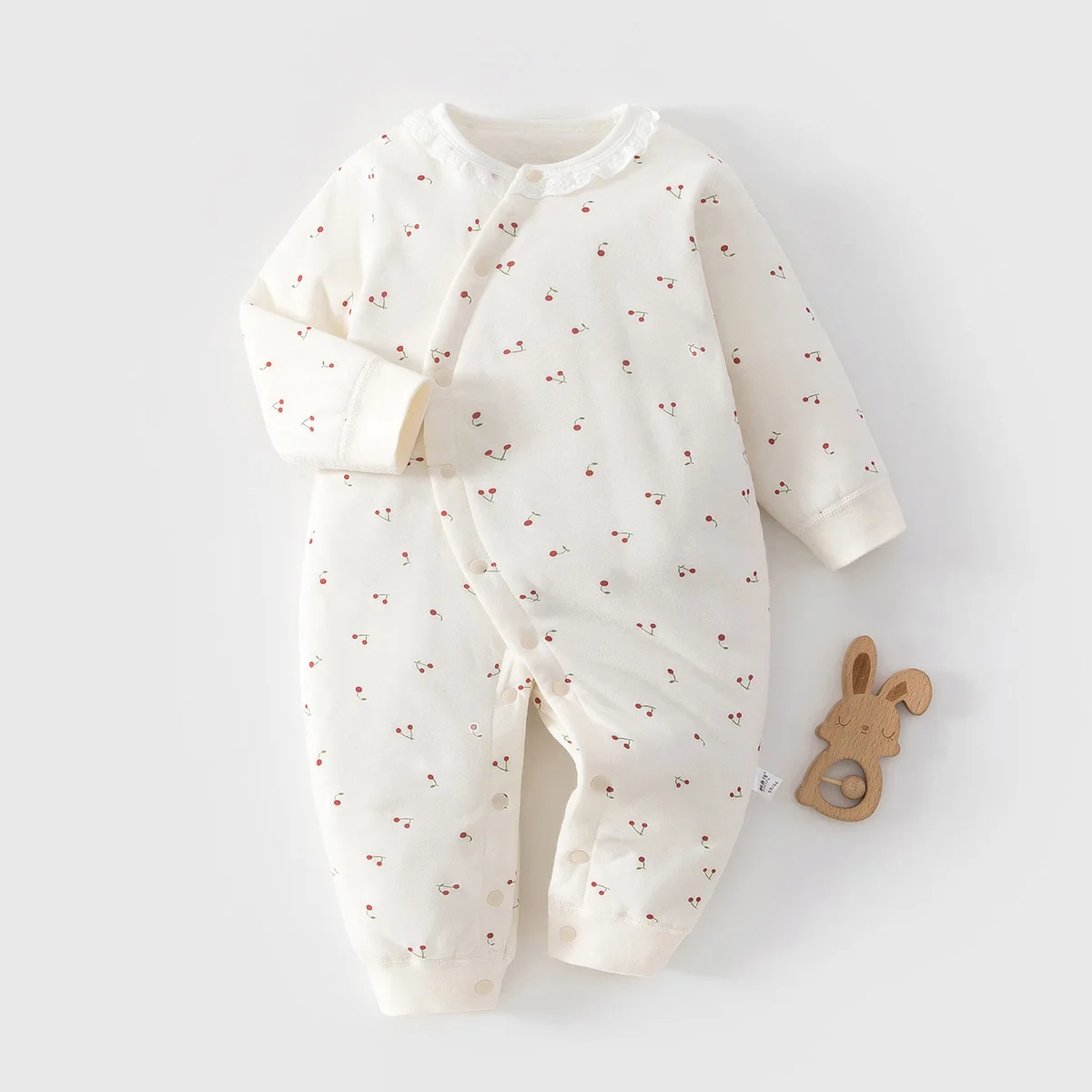Somenie Newborn Baby Girl Padded Cotton Onesie Warm Thick Romper Soft Skin-friendly Autumn Winter Crawling Outfit