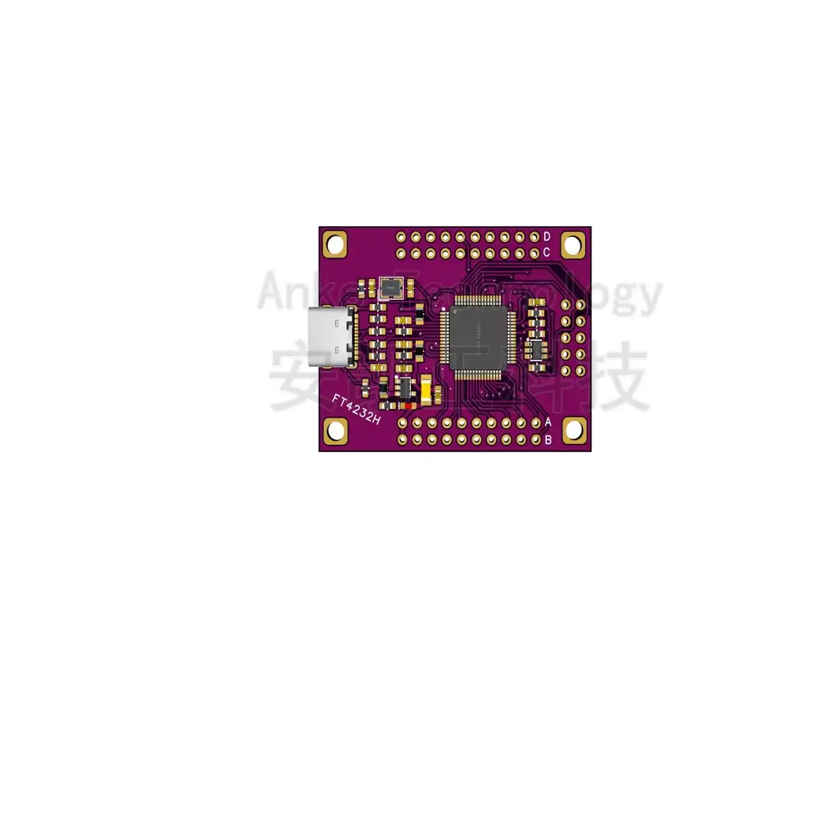FT4232 Four-Channel USB to Serial UART/SPI/I2C/JTAG/RS232/RS485/RS422 Module