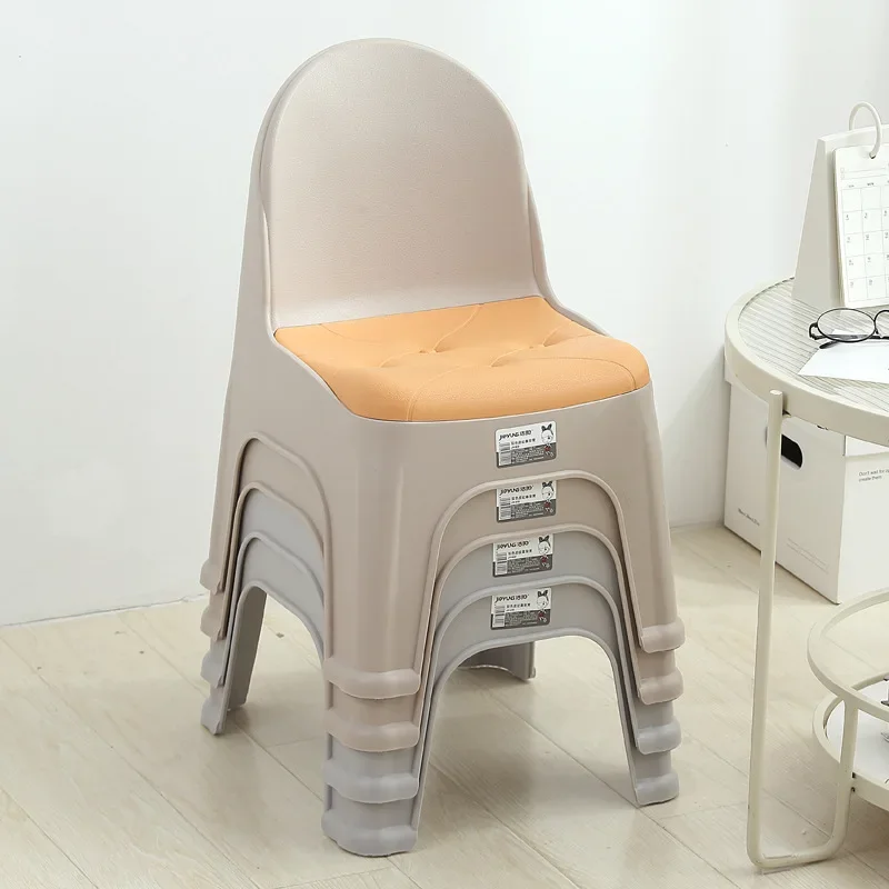 

Plastic Minimalist Stool Backrest Simple Living Room Adult Small Stool Non-slip Home Thickened Small Chair Backbench