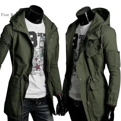 Winter Solid Color Casual Jacket Warm  Coat Slim Outwear Overcoat Men