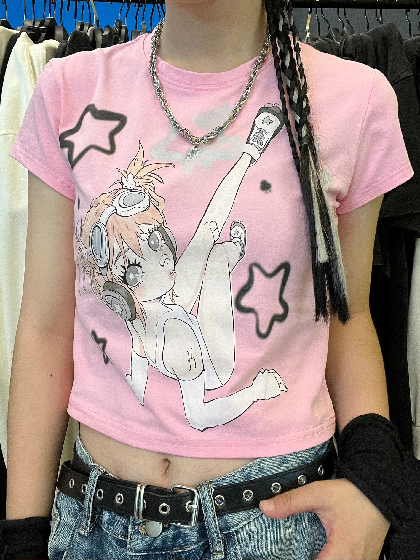 甘いピンクのベリーバーイングショートスリーブY2Kスタイル、 - Summer Clothing Recommendations のレビューと価格