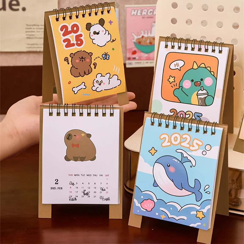 Cute Cartoon Animals Desktop Paper Calendar Scheduler Table Planner Mini Desktop Calendar Creative Desktop Decoration Gifts