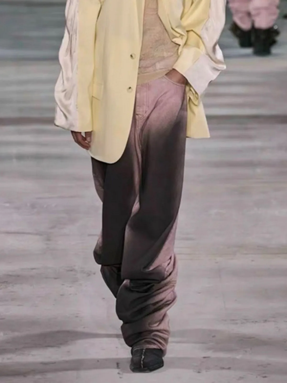 MIJKO واسعة الساق القذرة ثنيات رسمت السراويل البضائع للرجال النساء غسلها فضفاض الجينز فضفاض عادية سراويل جينز ZJ036