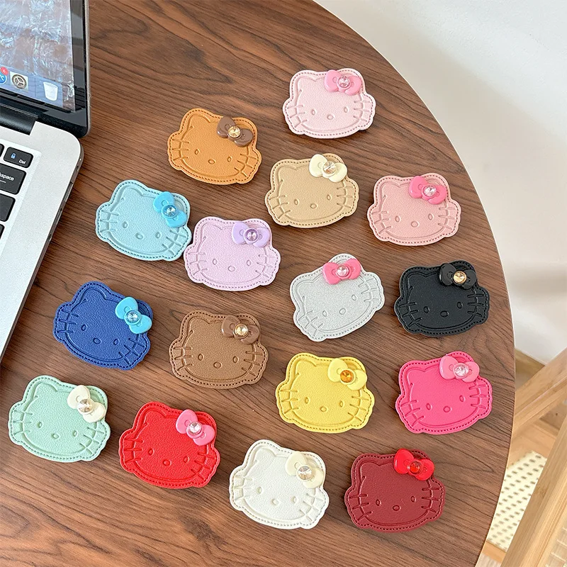 Sanrio hello kitty dos desenhos animados dopamina colorido couro telefone airbag titular caso de telefone colando suporte de mesa quadro um presente para a menina