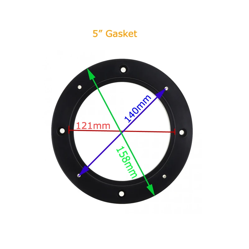 2 Pcs/Lot  5 / 6.5 Inch  Car Speaker Horn Pad Waterproof Quake Mat Plastic Gasket for Acoustic  Plastic Washer Durable