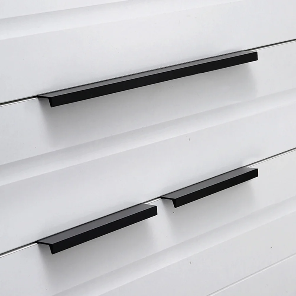 

6pcs Modern Minimalist Cabinet Handle 80Mm Aluminum Finger Pull For Kitchen Bathroom Wardrobe Cabinets Drawers Metal Pull Bar