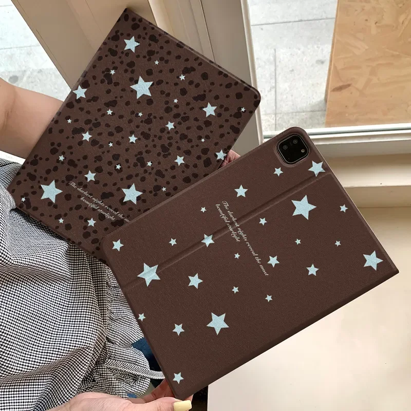 

Leopard Print Star Y2K Tablet Case For iPad Pro 11 13 M2 M4 M3 9.7 10.2 5/6th 7/8/9/10/11th Mini 6 7 Air 3 4 5 6 Stand Cover
