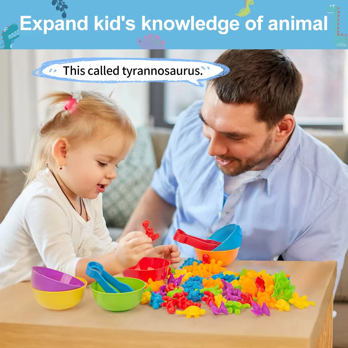 幼児向け動物の数え方並べ替えおもちゃ 就学前学習活動 数学 色認知 モンテッソーリ ベビー STEM ギフト