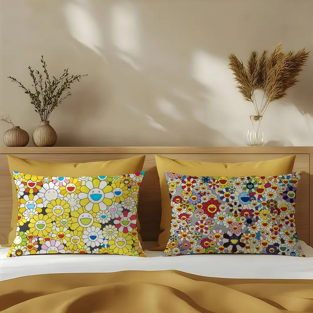 Funny M-Murakamis T-Takashis Art D cushion cover Sofa living Room Office Rectangle Pillow Home Coffee Shop Bedding Hit product