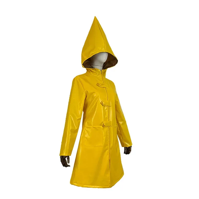 Horror Fairytale Movies Coraline Cosplay Costume Yellow Coat Secret Door Halloween Party Scary Roleplay Suit ft1/
