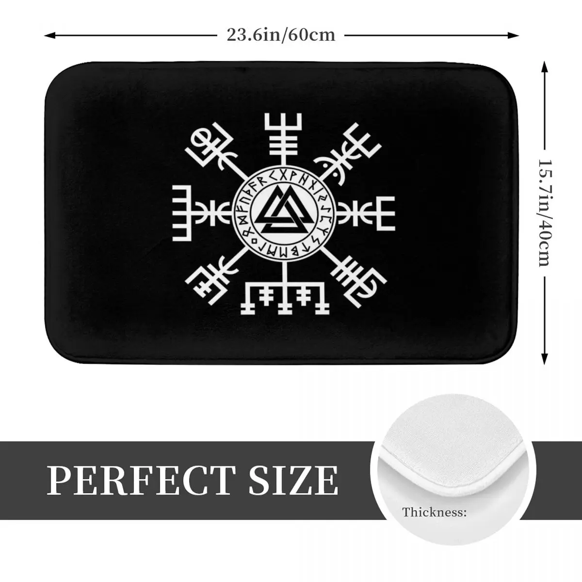 Viking Compass Vegvisir Valknut Symbol Runes Viking Doormat Non-slip Bathroom Floor Mats Home Entrance Rugs Carpet Footpad