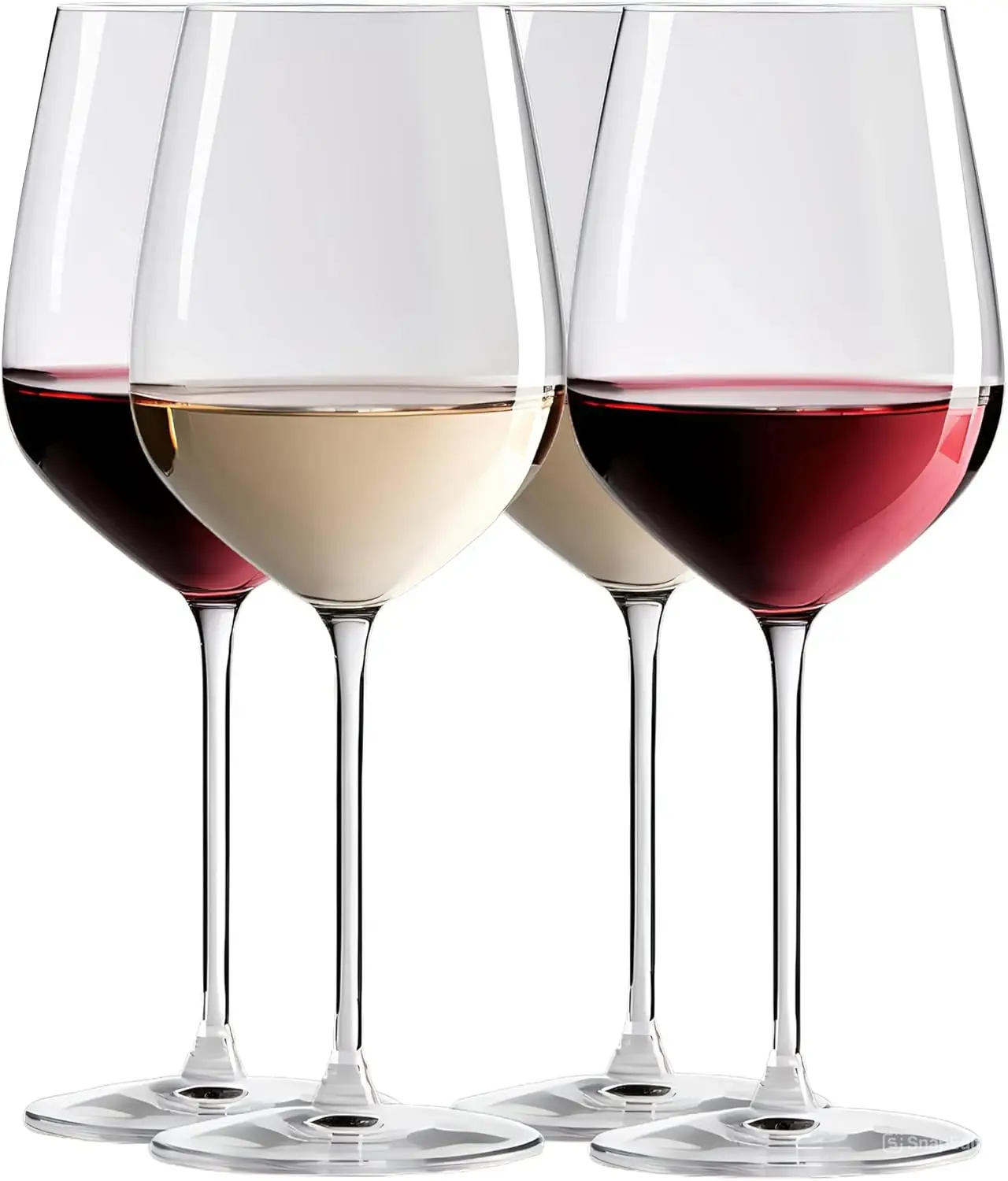 

Wine Glasses, Europe, Set of 4, Sheer Rim, Tall, 20 Fl Oz, Dishwasher Safe, White/Red Wine Glasses, 100% Lead-Free Cr