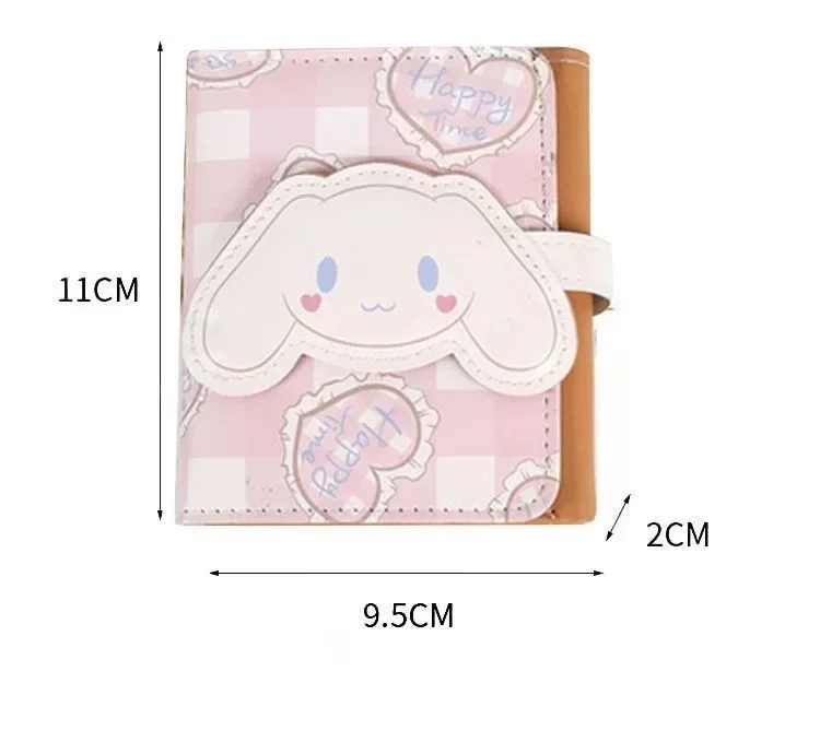 Cartoon Sanrio Cinnamoroll PU Purse Wallet Lovely Coin Wallet Simple and Portable Three Fold Student Mini Card Bag Birthday Gift