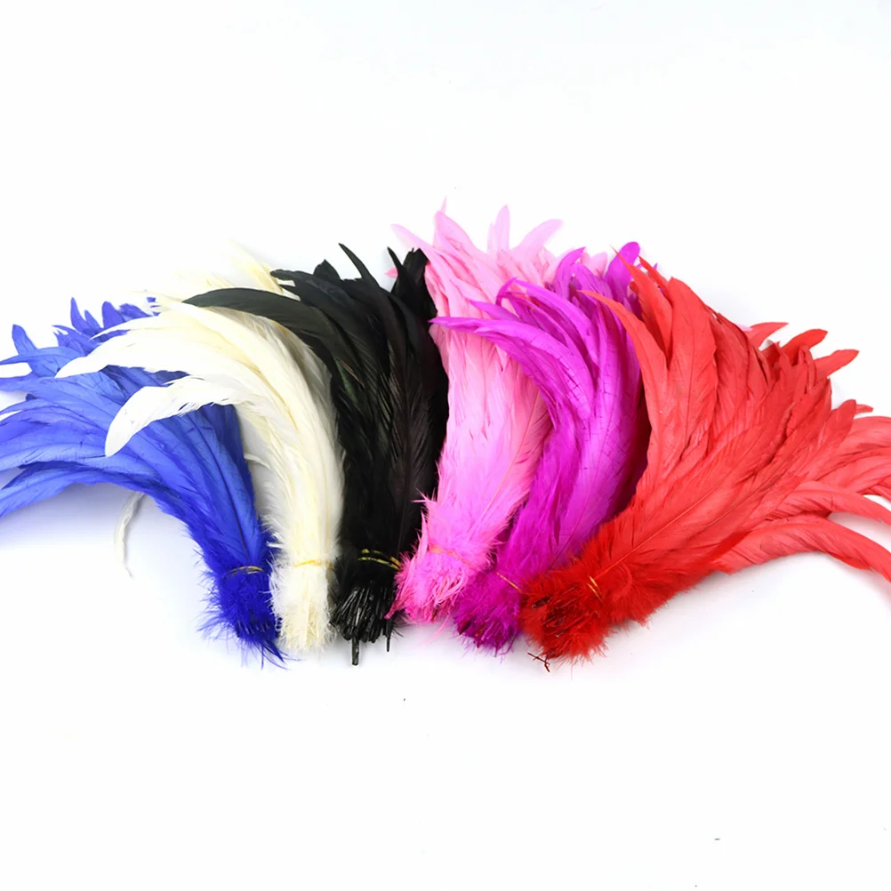 

50 pcs 40Cm Natural Rooster Tail Black Premium Dyed Waterproof For Diy Craft Hat Decoration Wall Upholstery Home Decor Rooster