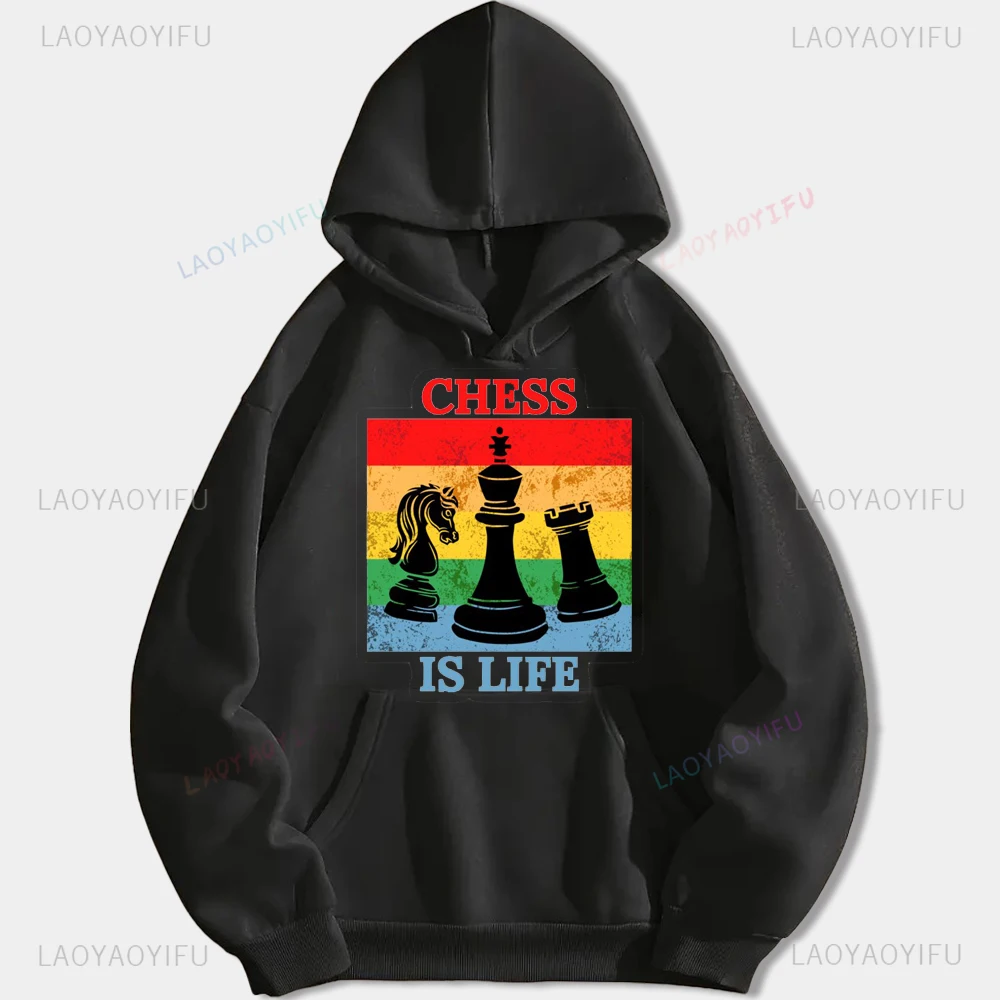 New Arrival Retro Chess Gift Chess Player Printed Pullovers Fashion Casual Streetwear Hip-hop Hipster Winter Hot Sale Hoodies