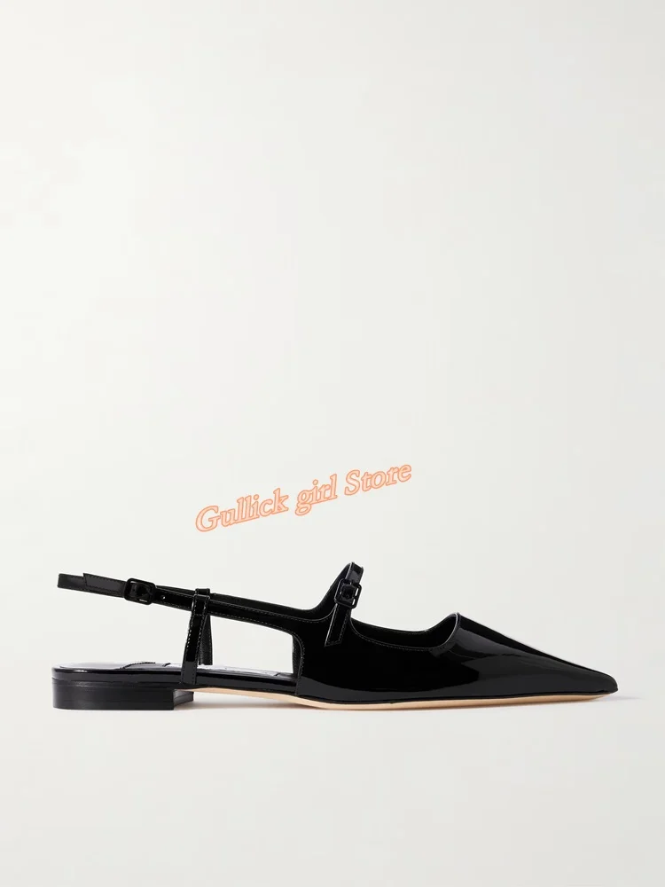 백 스트랩 로우 힐 펌프 섹시한 뾰족한 발가락 발목 버클 스트랩 섹시한 뾰족한 발가락 슬립 패션 2025 봄 가을 여성 드레스 신발