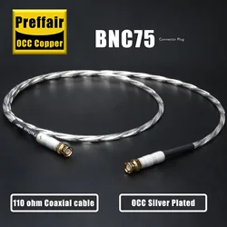 Preffair 110 ohm BNC75 Coaxial Digital  Balance Cable with Gold Plated Pins Amplifier Audio Signal Cable
