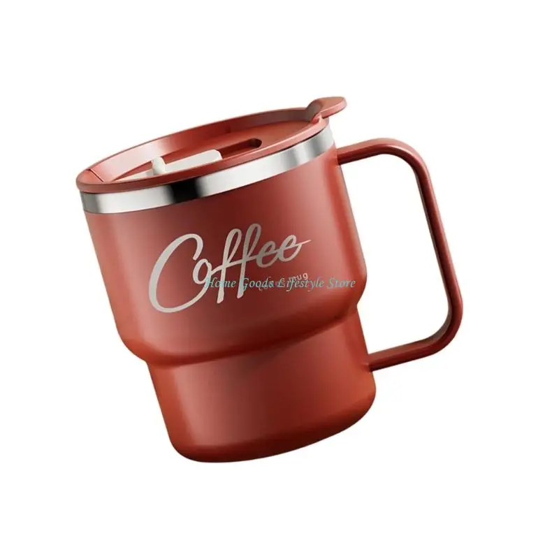 E74E Contemporary Nonrust Steel Thermal Mugs Odor Resistant Spill Proof Lid Easy Grip Handle For Daily Commutes Travels