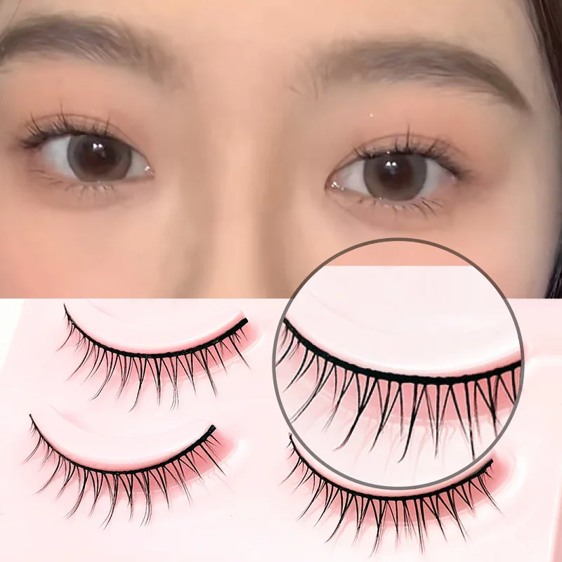 New Women Japanese Nude Makeup 5 Pairs Sharpened False Eyelashes Natural Short Warped Simulation Eye Lashes Slender Eyelashes