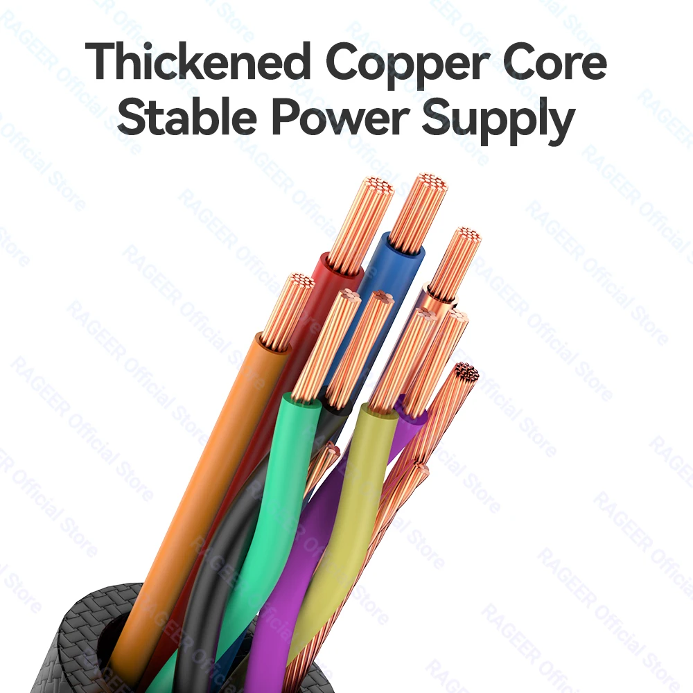 Cabo divisor de ventilador RAGEER 1 a 2/3/4 PWM - Conectores fêmea para macho trançados de nylon de 4 pinos para resfriamento de caixa de PC