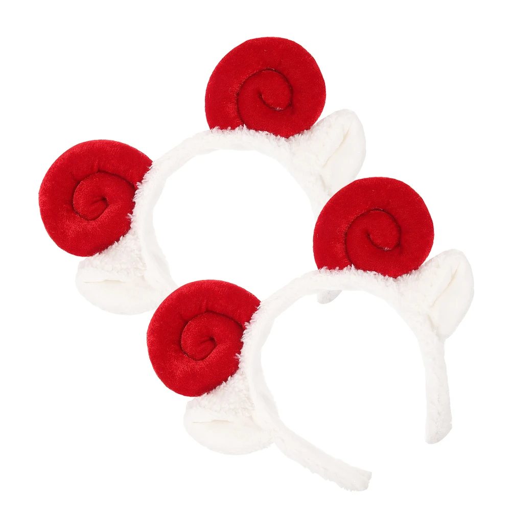 

2Pcs Sheep Horn Headband Cartoon Style Hairband for Party Cosplay Halloween Headdress Adorable Hair Decor Cute Hair Hoop