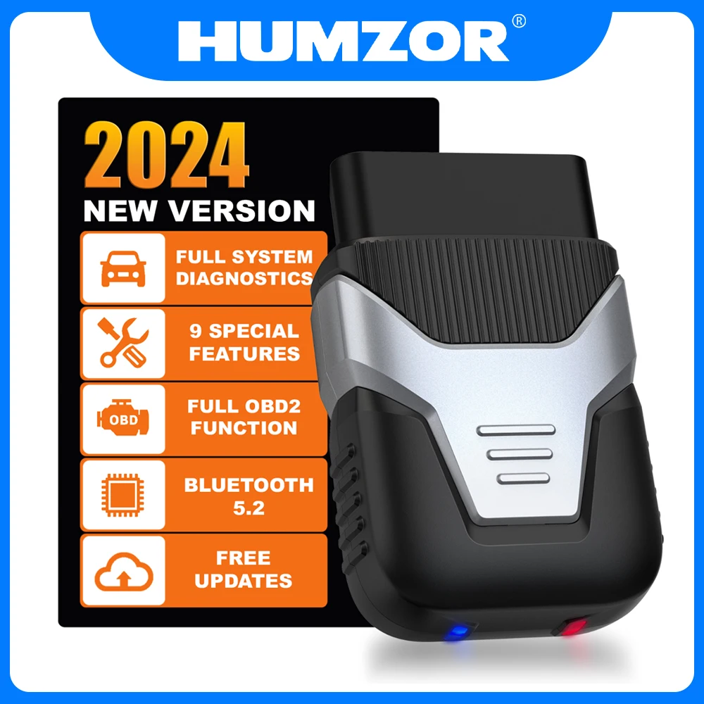 HUMZOR Z100 Professional OBD2 Scanner Bluetooth Car Code Reader OBDII Diagnostic Tool, Z100 Vehicle Fault Detector Free Update