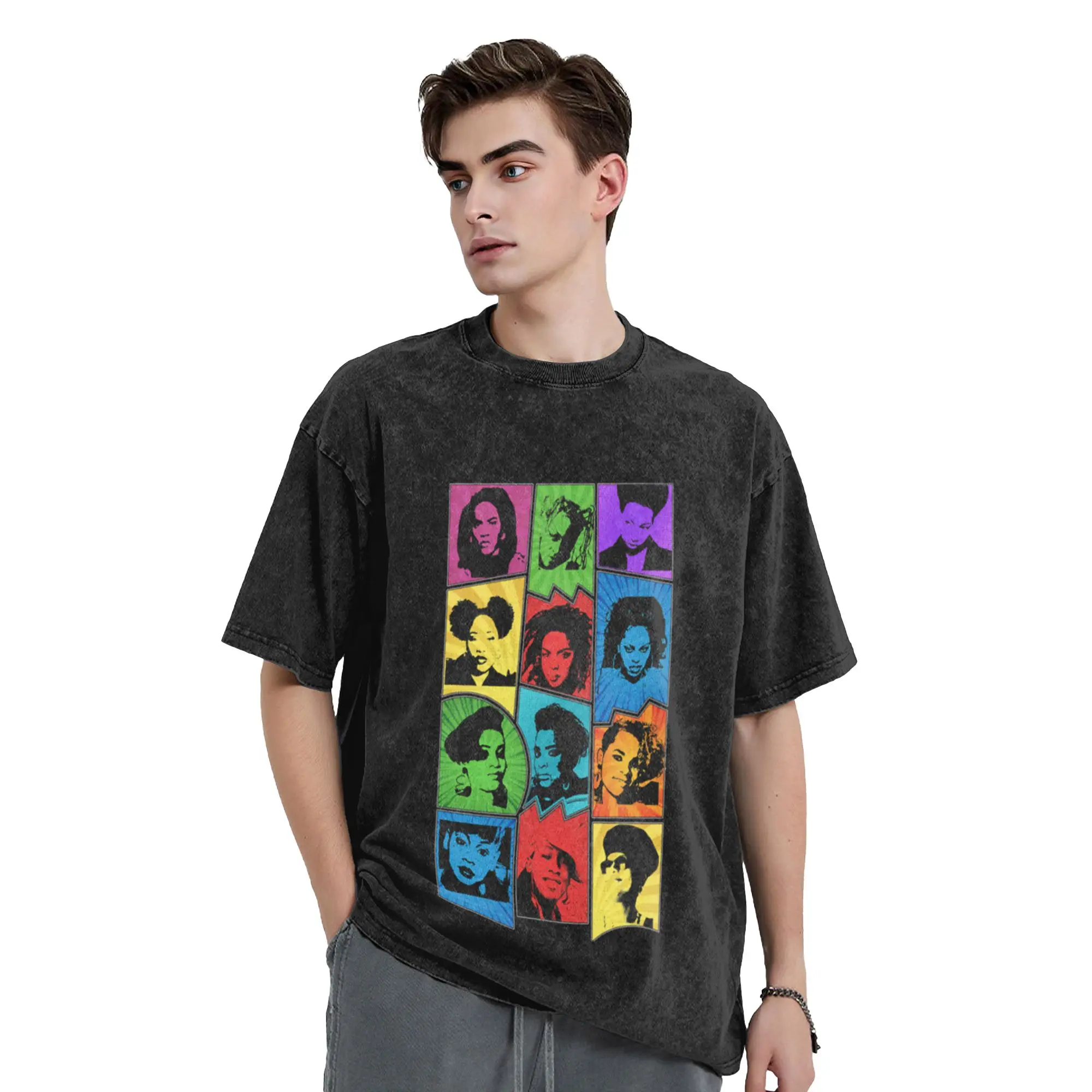 Female Rappers Golden Age Hip Hop Old School Unique Stylish A Washed T Shirt Men's Women's Oversized Cotton Tees Tops