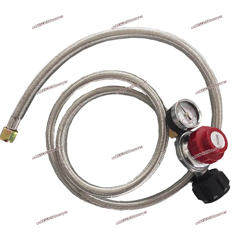 

0-30PSI High Pressure Regulator with Meter Reducing Valve with Braided Hose 60inches