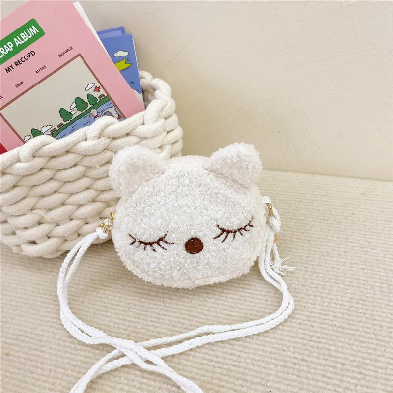 New Plush Children's Bag Mini Cute Cat Dress Up Accessories Crossbody Bag Girl Out Storage Plush Coin Purse Shoulder Bag