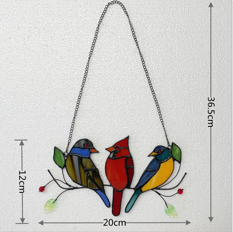 2D Flacher Bunter Kolibri Hängeanhänger Windspiel Sonnenfänger Fensterdekoration Gartendeko Autodekoration Windspiele – Detail 15
