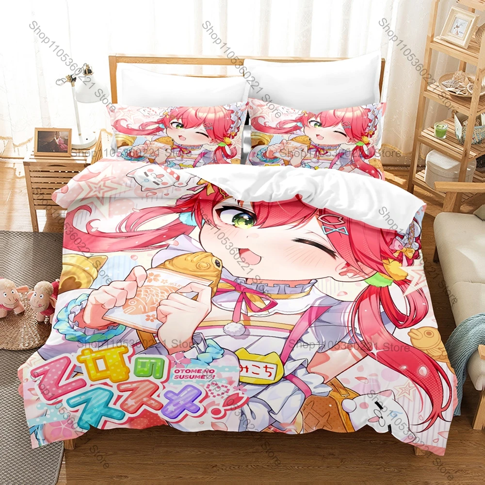 

Personality Sakura Miko Printed Bedding Duvet Cover Set New Polyester Bed Linen For Twin Full Single Bed Otaku Gift