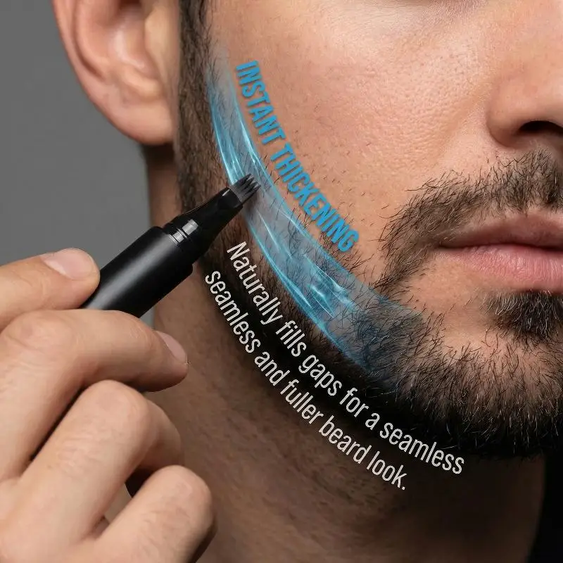 

Professional Beard Filler Pen Set For Men Four Prong Waterproof Pencil Beard Brush Kit for Complete Mustache and Beard Coverage