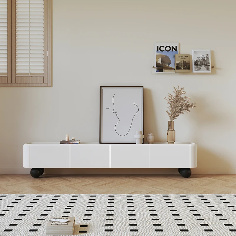 

Cream Style Simple Originality High-quality Design Modern Nordic Tv Stand Wood Cupboard Mesa Para Televisor Household Items