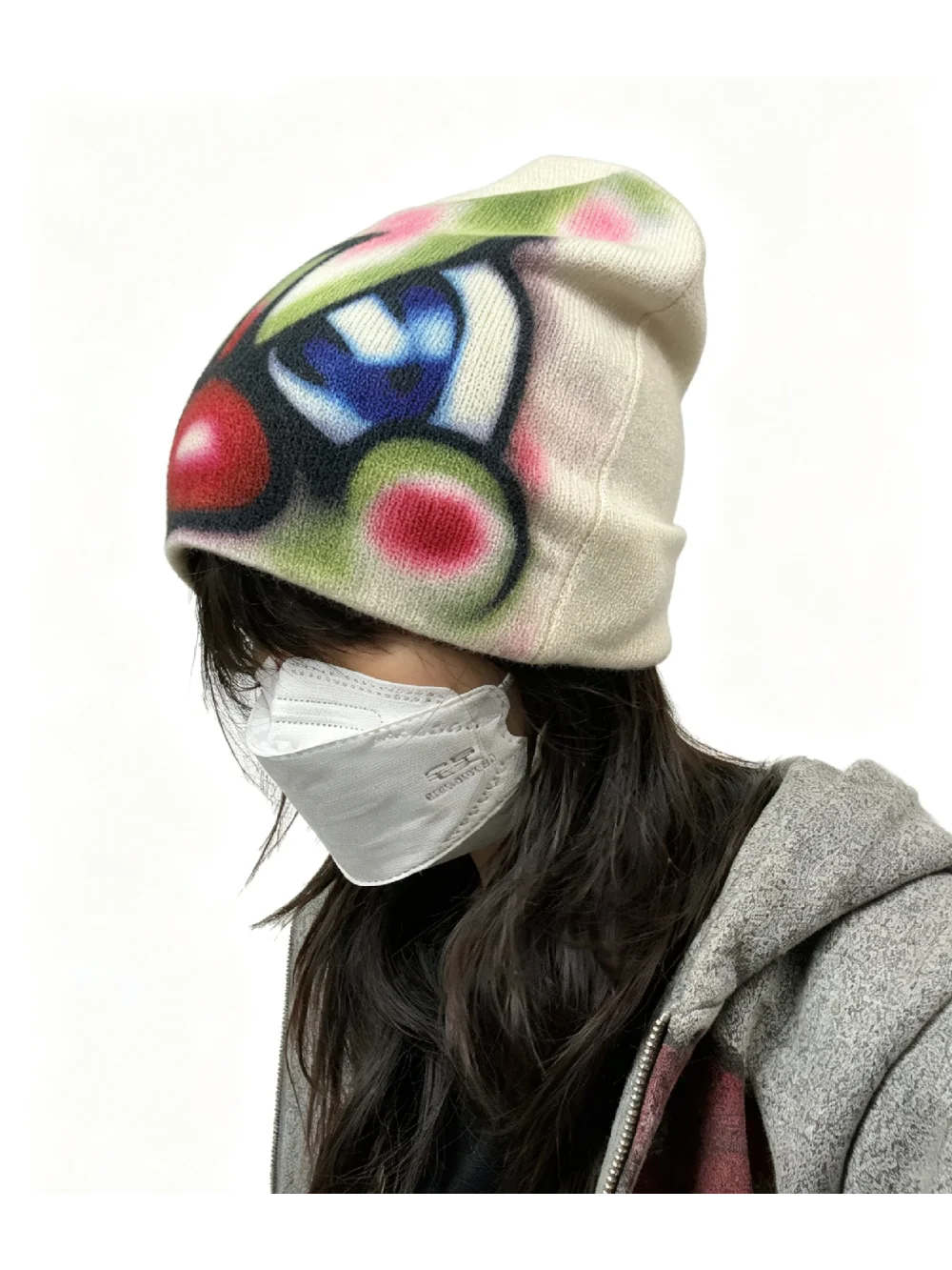 New Retro Punk Subculture Cartoon Printed Knitted Cold Hat Colorful Graffiti Angry Birds Pattern Street Trendy Hip Hop Hat INS