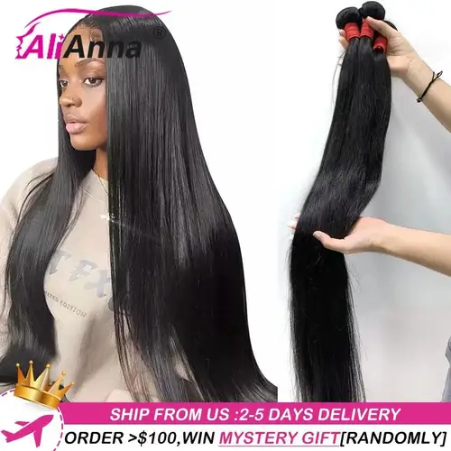 Bundles 100% human hair extensiones de cabello natural humano Remy brasileño straight human hair bundles raw human hair 100% 36 38 40 pulgadas extensiones cabelo humano 100 % natural free shipping